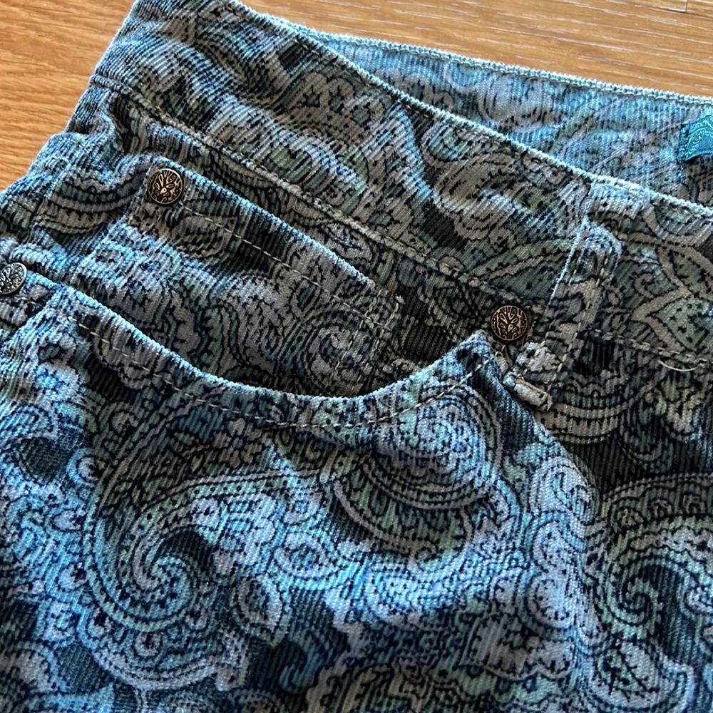 Floral Print Prana Mid Rise Stretch Skinny Corduroy Jeans size 4 - Picture 5 of 14
